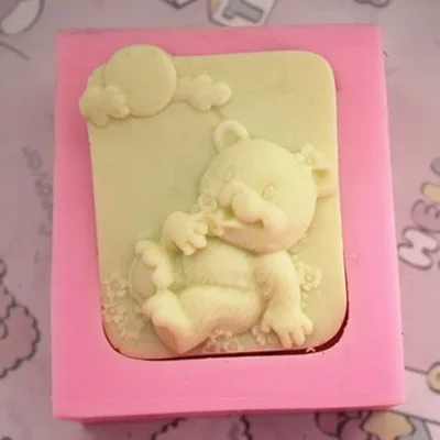 Силиконовые Медвежонок и солнце торт Шоколадное Мыло пудинг желе конфеты