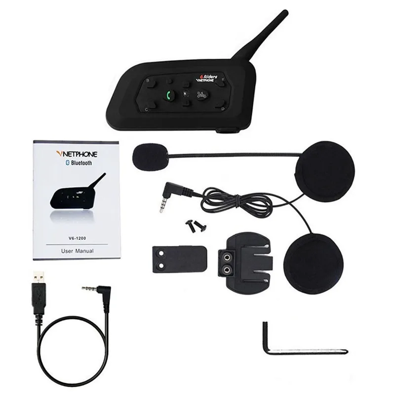 Bluetooth интерком для мотоциклетного шлема 1200 м с поддержкой MP3 музыки GPS| |