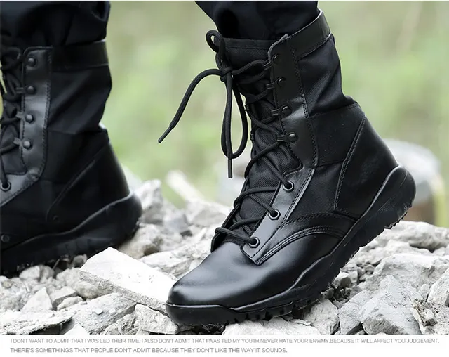 Легкие черные военные ботинки, Мужская дышащая обувь на весну и лето,тактические боевые ботинки, мужские военные ботинки, мужская обувь