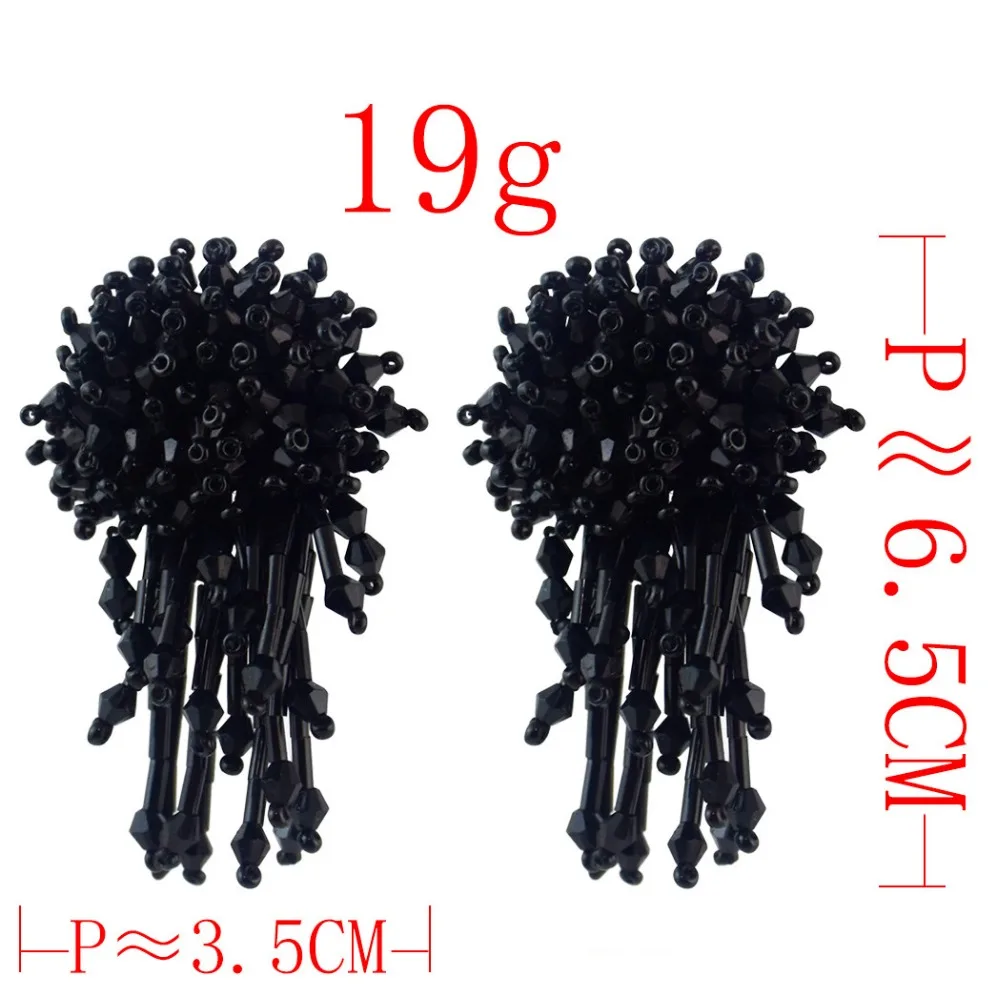 

2 Colors New Fashion Personality Acrylic Drop Earrings Big Flower Beaded Statement Earrings for Women Wedding Party Ear Jewelry