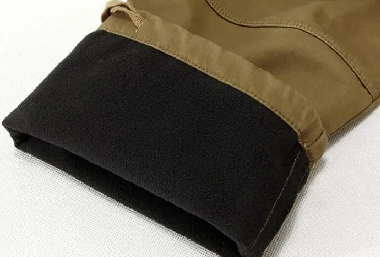 Мужские двухслойные брюки-карго с флисовой подкладкой зимние теплые в стиле