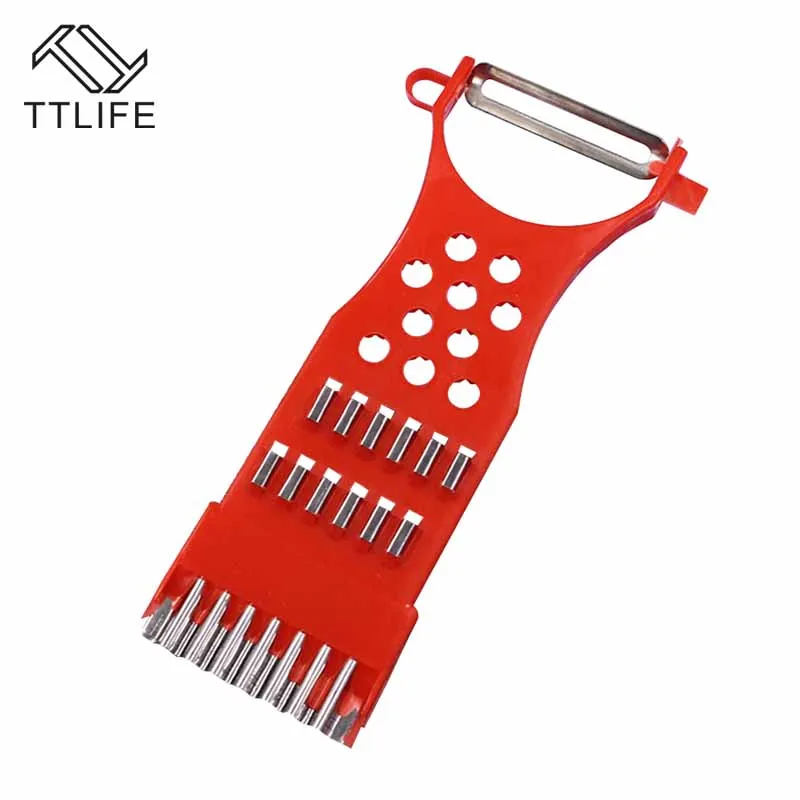 TTLIFE пищевая ПП терка многофункциональная Терка Овощечистка с лезвием из нержавеющей стали кухонные инструменты овощные фруктовые предметы - Цвет: red