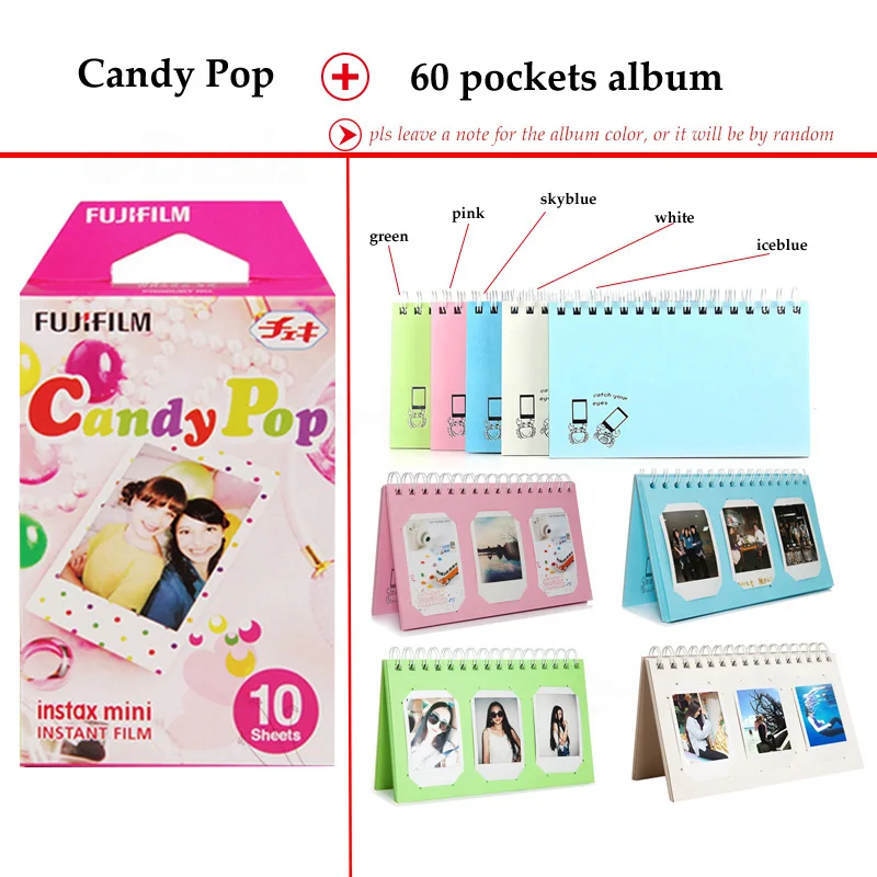 Fujifilm Instax Mini Film Candy Pop 10 листов для 9 8 7s 70 90 25 мгновенный Polariod камеры смартфона