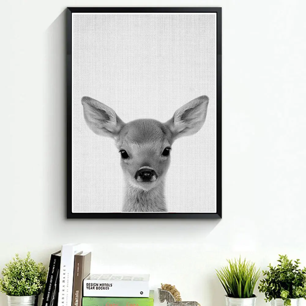 

Nordic Modern Mulitcolor Black White Deer Head Animals Art poster Print Poster Wall Picture Canvas Painting No Framed Home Decor
