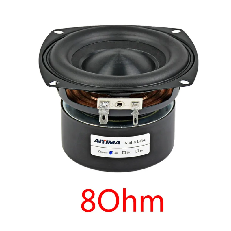Square 8Ohm AIYIMA 4 дюйма аудио портативный динамик 4/8 Ом 40 Вт полный диапазон бас динамик Altavoz Portatil Hifi стерео динамик s DIY домашний кинотеатр - Цвет: Square 8Ohm