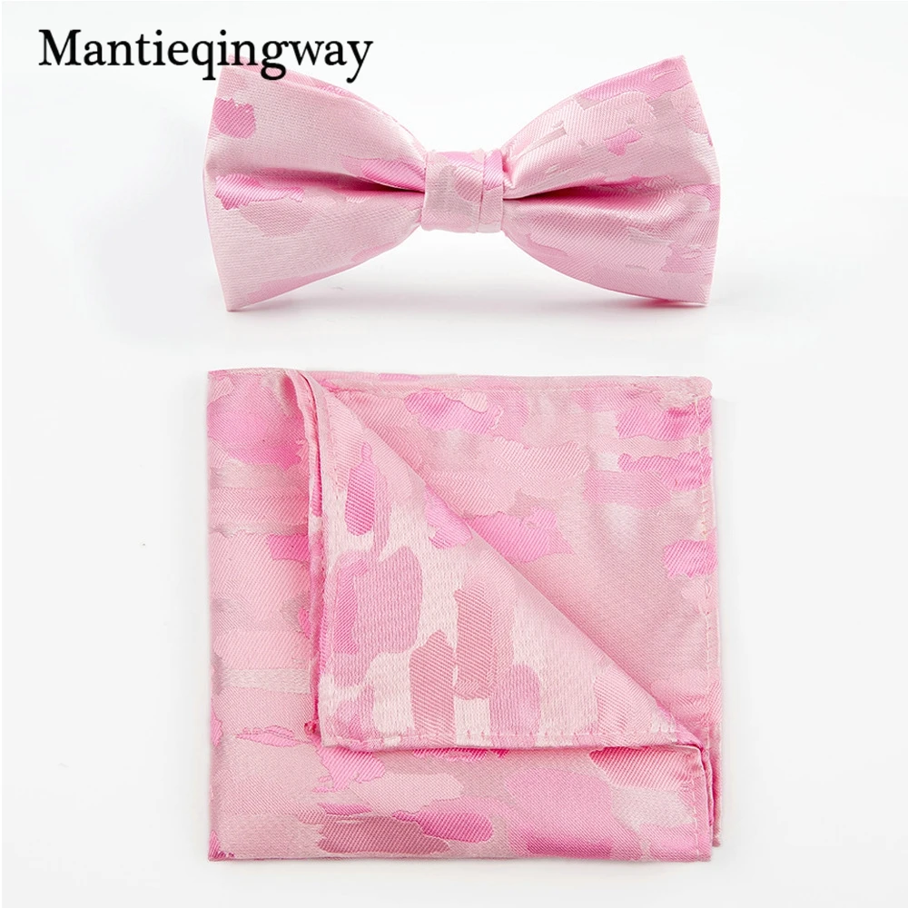 Mantieqingway классический деловой Камуфляжный платок с принтом галстук-бабочка набор