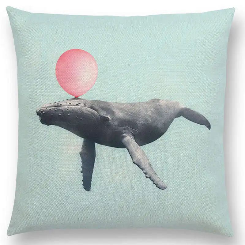 Яркий розовый фантазийный яркий чехол для дивана с рисунком Кита фламинго кошки