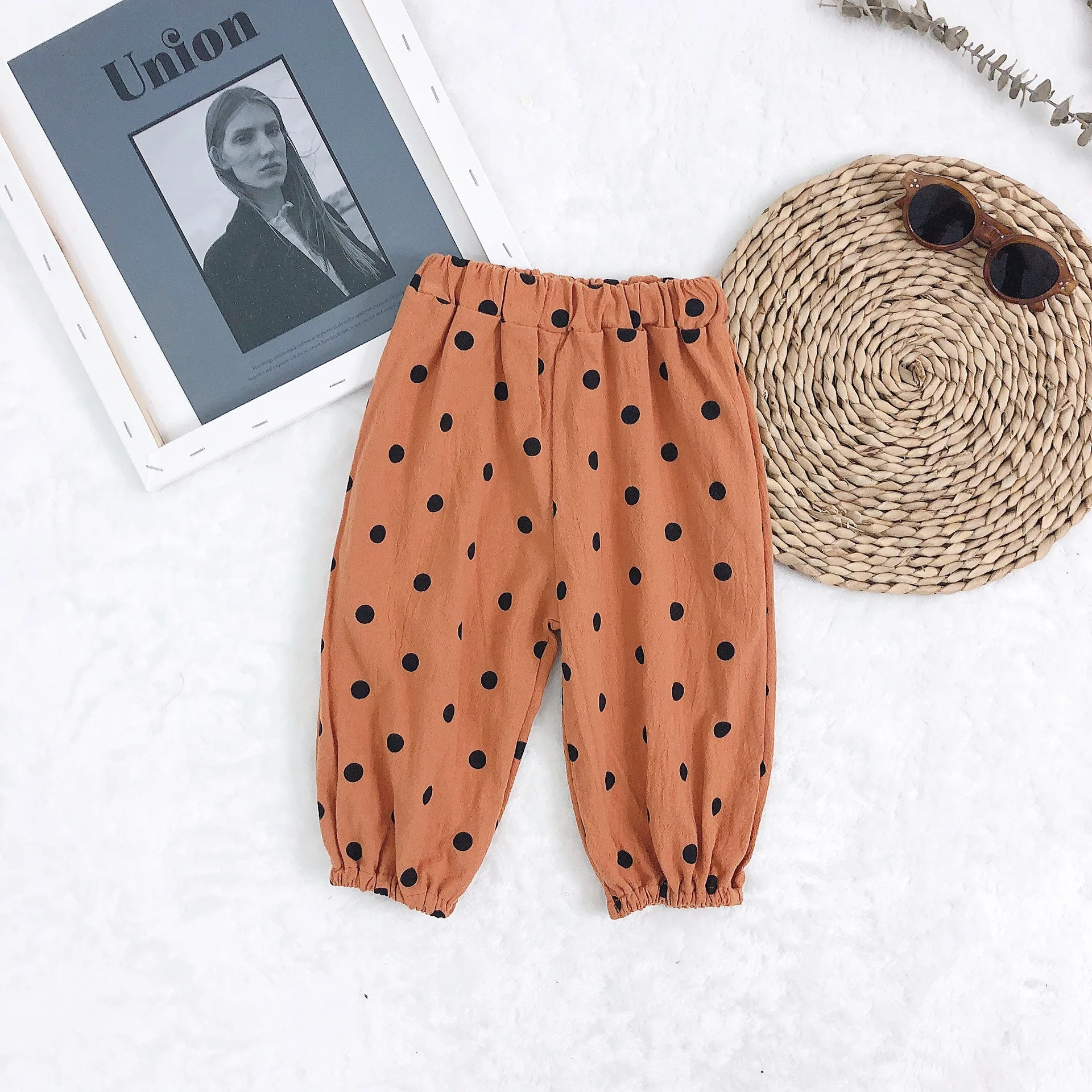 Korean style Spring summer dot printed loose pants for baby girls 1-5 years kids children all-match casual trousers |