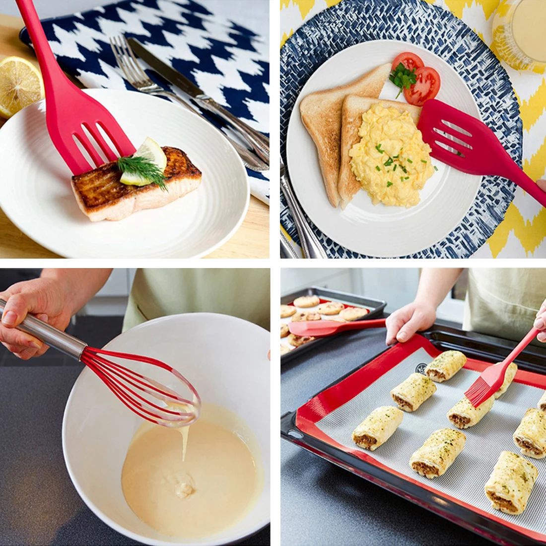 

Hot 10Pc Heat Resistant Silicone Cookware Set Nonstick Cooking Tools Kitchen & Baking Tool Kit Utensils