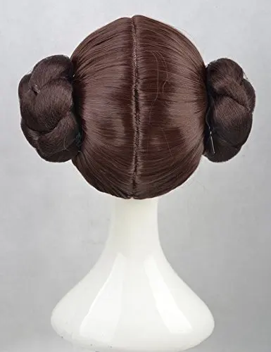 Парик принцессы из фильма Leia Organa короткие коричневые парики для косплея волосы с