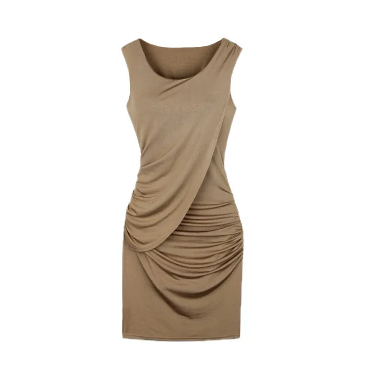 Женское платье-майка однотонное сексуальное плиссированное большого размера 5xl
