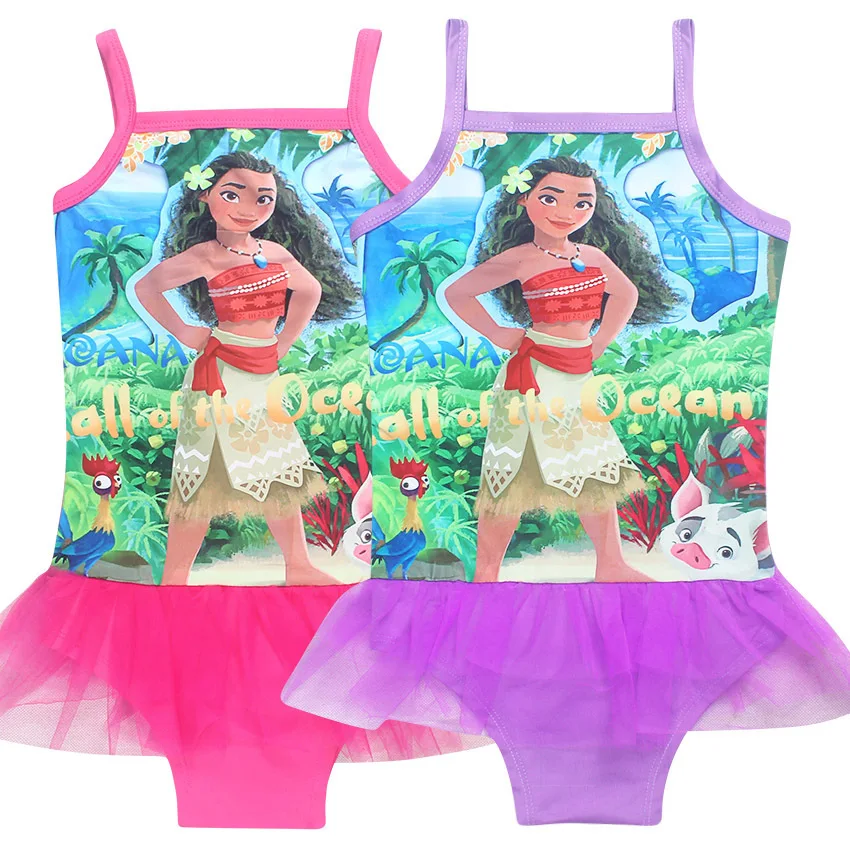 Swimmable Bodysuit Moana Bikini Swimsuit Swim Wear for Girls Baby Girl Dress kids Clothing Children Beachwear minnie | Детская одежда и