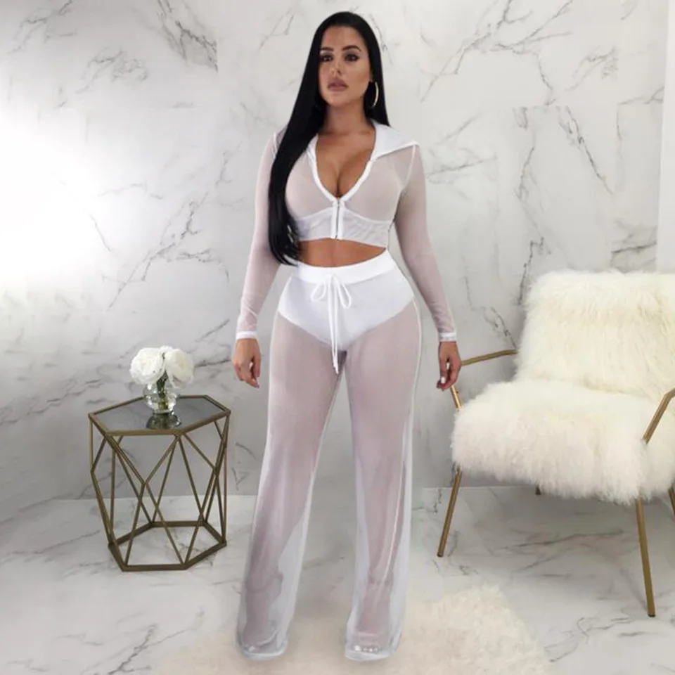 Красный белый черный женский сетчатый комплект из 2 предметов топ и штаны