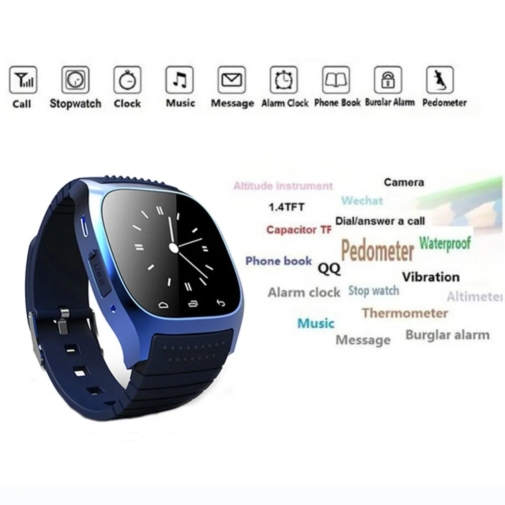 SITOOSHE Bluetooth наручные Смарт часы M26 водонепроницаемые вызов музыка Шагомер фитнес
