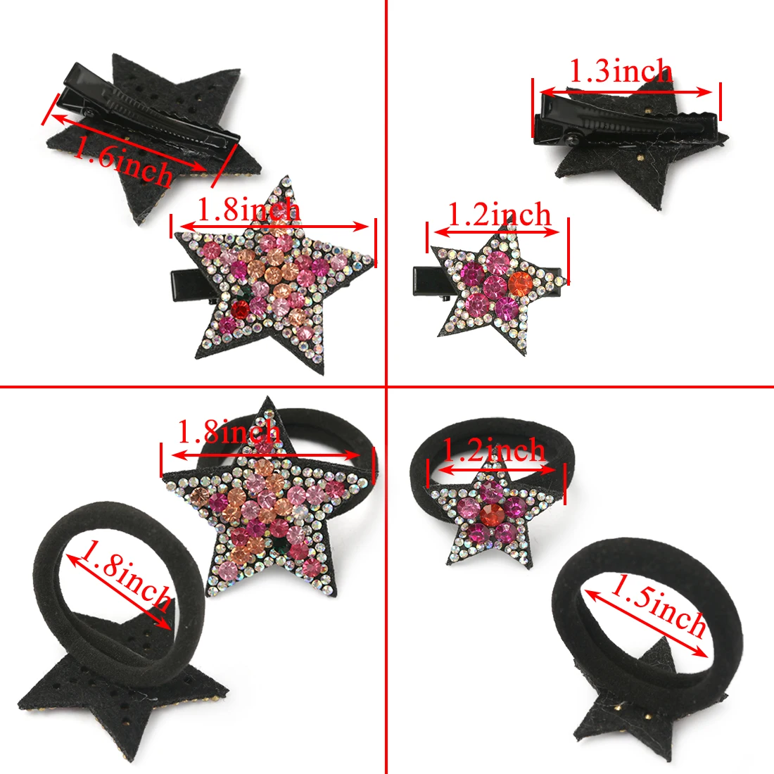 XIMA 7pcs/set Cute Girls Princess Shiny Star Hair Clip Crystal Diamond Elastic Hairband Ties for Gilrs Accessories |