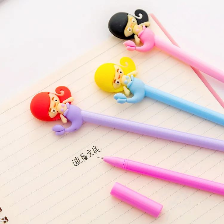 

Creative Cartoon Candy Color Mermaid Gel Pen Cute Small Fresh Black Ink Pen Stationery Office Signature Pen