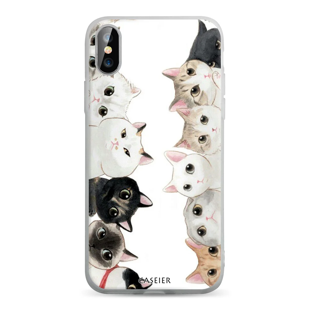 08 Чехол IER прекрасный котенок чехол для телефона для iphone X XS MAX XR 7 8 чехол с кошкой для iphone 7 8 6 6s 5 5S se задняя крышка Fundas Coque Capa - Цвет: 08