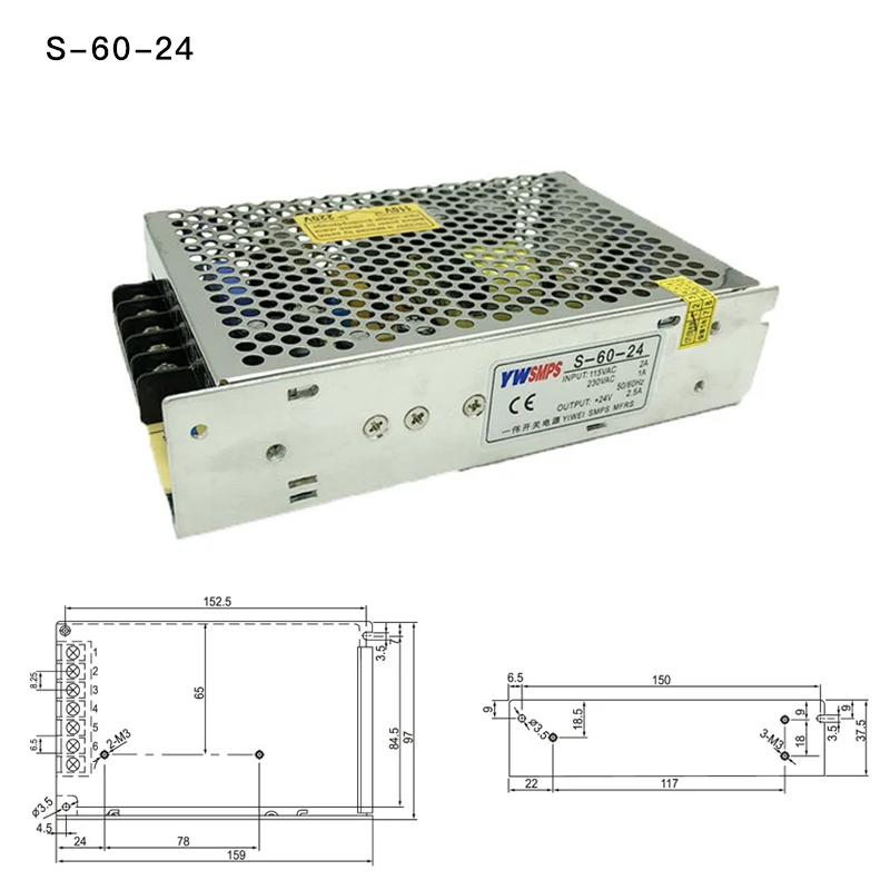 Импульсный источник питания DC5V 12 В 15 24 трансформатор переменного тока DC-DC