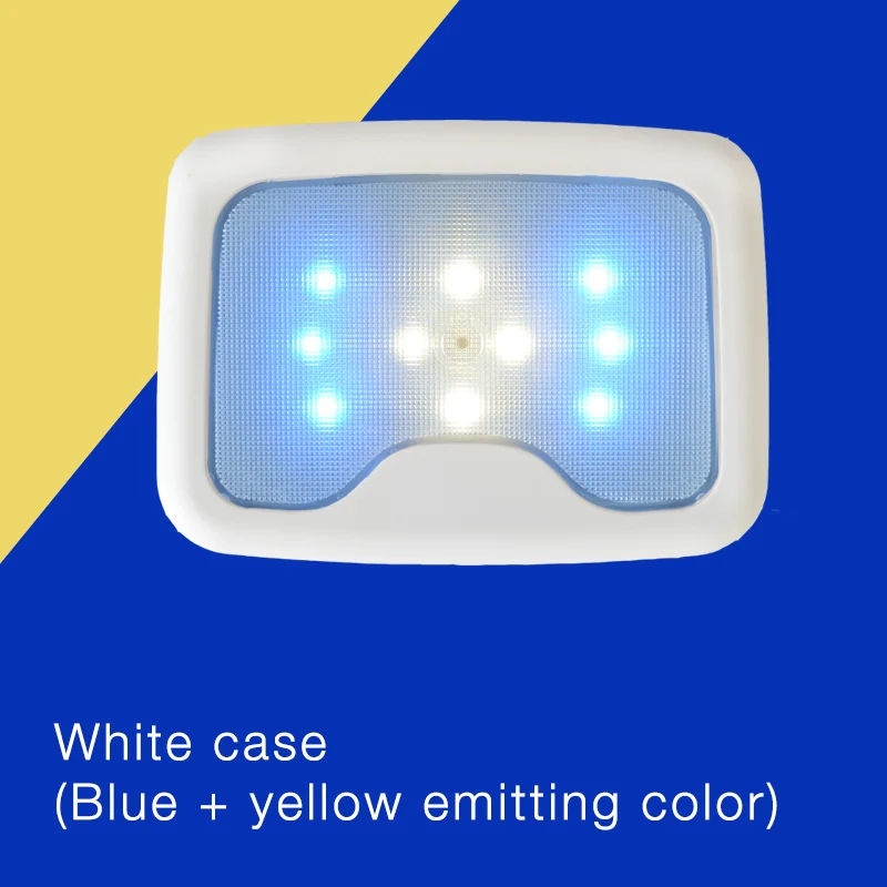Blue Yellow-White 2 цвета, Автомобильный задний светодиодный светильник для чтения, портативная лампа для книг, светодиодный светильник на крышу, белый светильник, потолочный светильник для помещений, багажник на крышу автомобиля - Испускаемый цвет: Blue Yellow-White