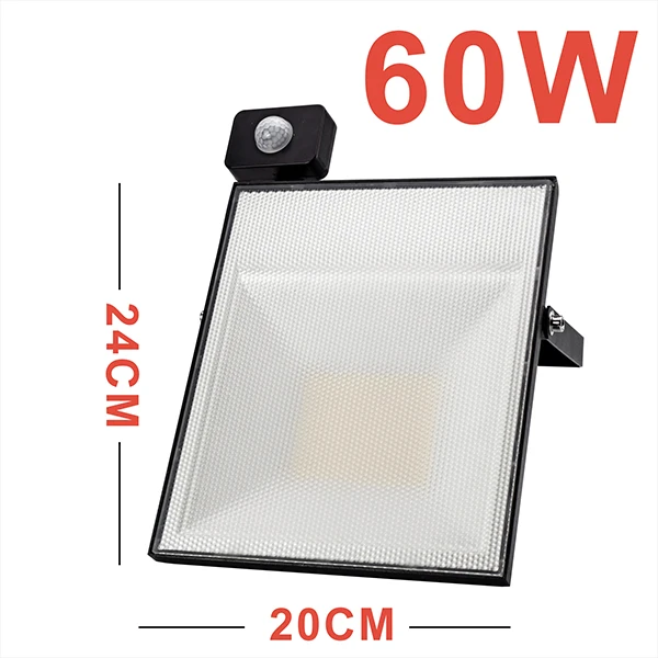 60W Motion Sensor Светодиодный светильник с датчиком движения 15 Вт 30 Вт 45 Вт 60 Вт холодный белый прожектор с ИК-датчиком индукционный отражатель светодиодный светильник напольный точечный светильник - Испускаемый цвет: 60W Motion Sensor