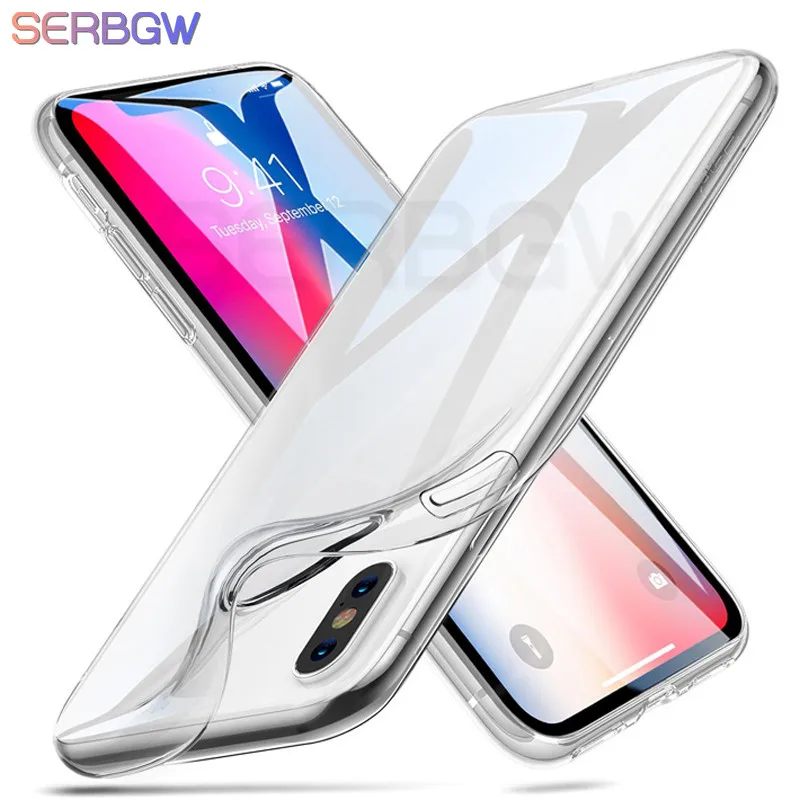 Ультратонкий Прозрачный мягкий чехол из ТПУ для iPhone X, XR, XS, Max, 5, 5S, SE, прозрачный силиконовый чехол для iPhone 8, 7, 6, 6S Plus, чехол s