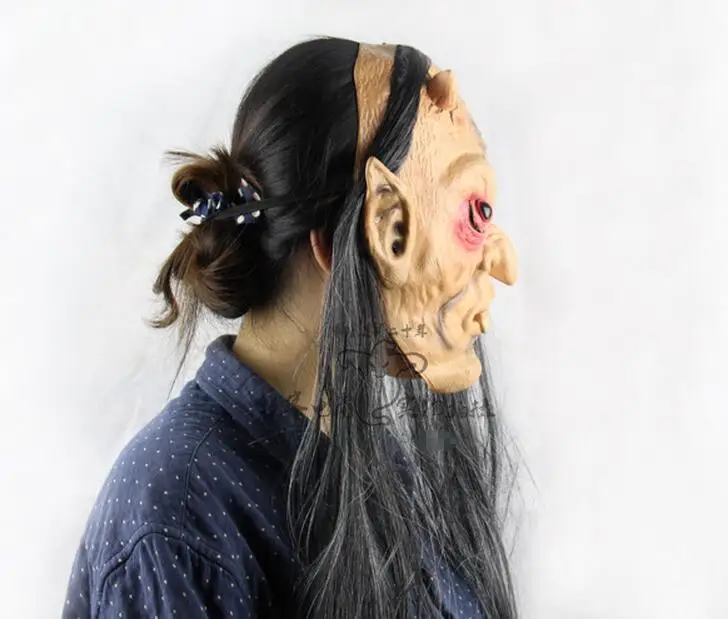 2017 заводская цена страшная длинная маска для Хэллоуина с красными глазами