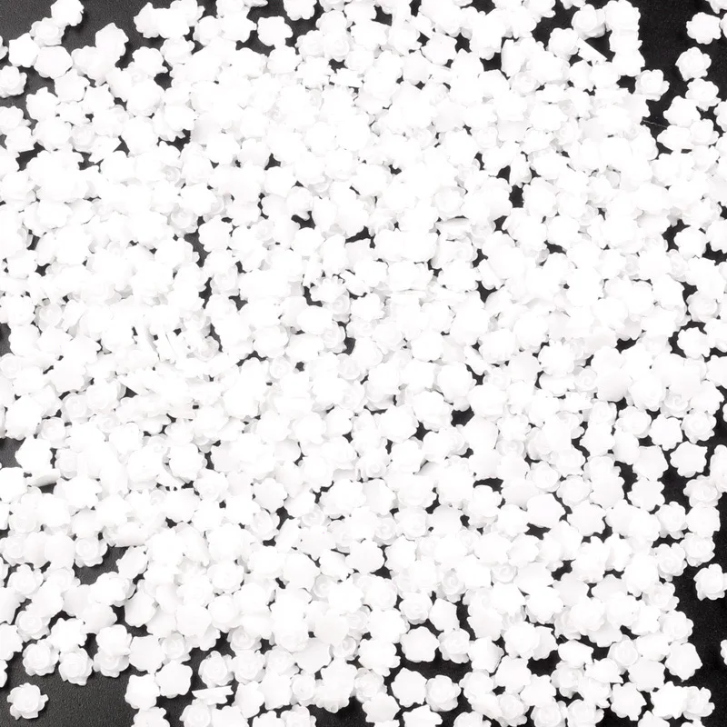 White 1000 шт 5-6 мм смешанные полимерные розовые кабошоны, украшения для скрапбукинга, аксессуары для рукоделия - Цвет: White