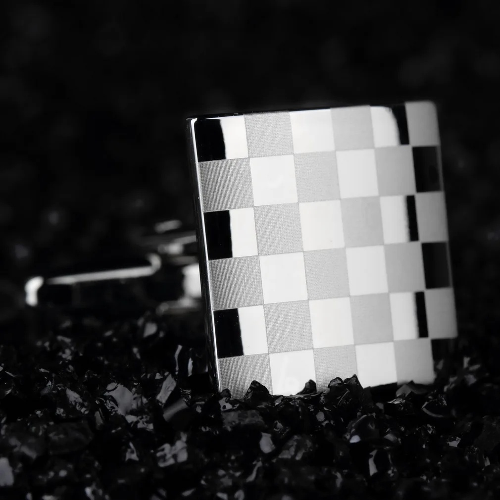 Мужские классические запонки с лазерной гравировкой GENBOLI манжеты из нержавеющей