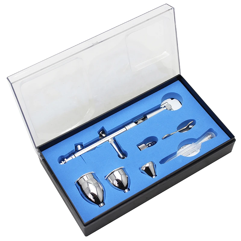 Аэрограф Двойного Действия OPHIR Гравитационный краскопульт в комплекте 110 В 220