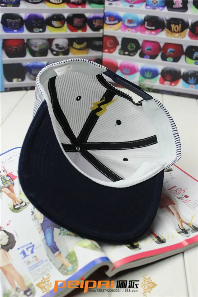 New style summer Korean cute snapback caps with stripes lightning & clouds swag baseball cap sun hats for women / men|hat wholesaler|hat vs capcap