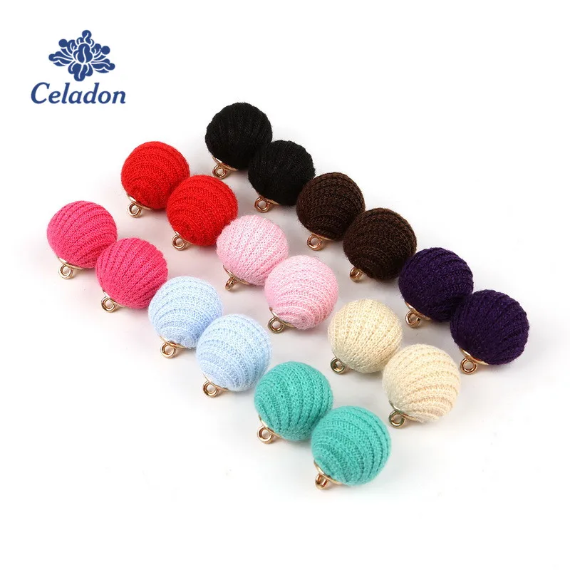 DIY модные аксессуары тканевые покрытые шерстью бусины подвески для серьги