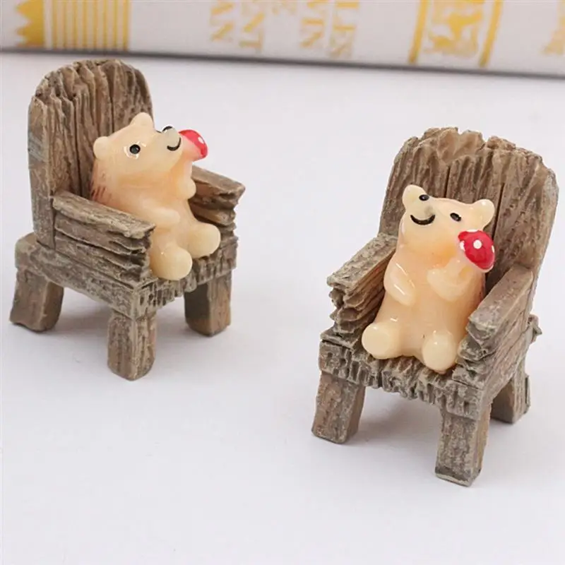 2 шт Мини имитация деревянного украшение на стул Смола космический