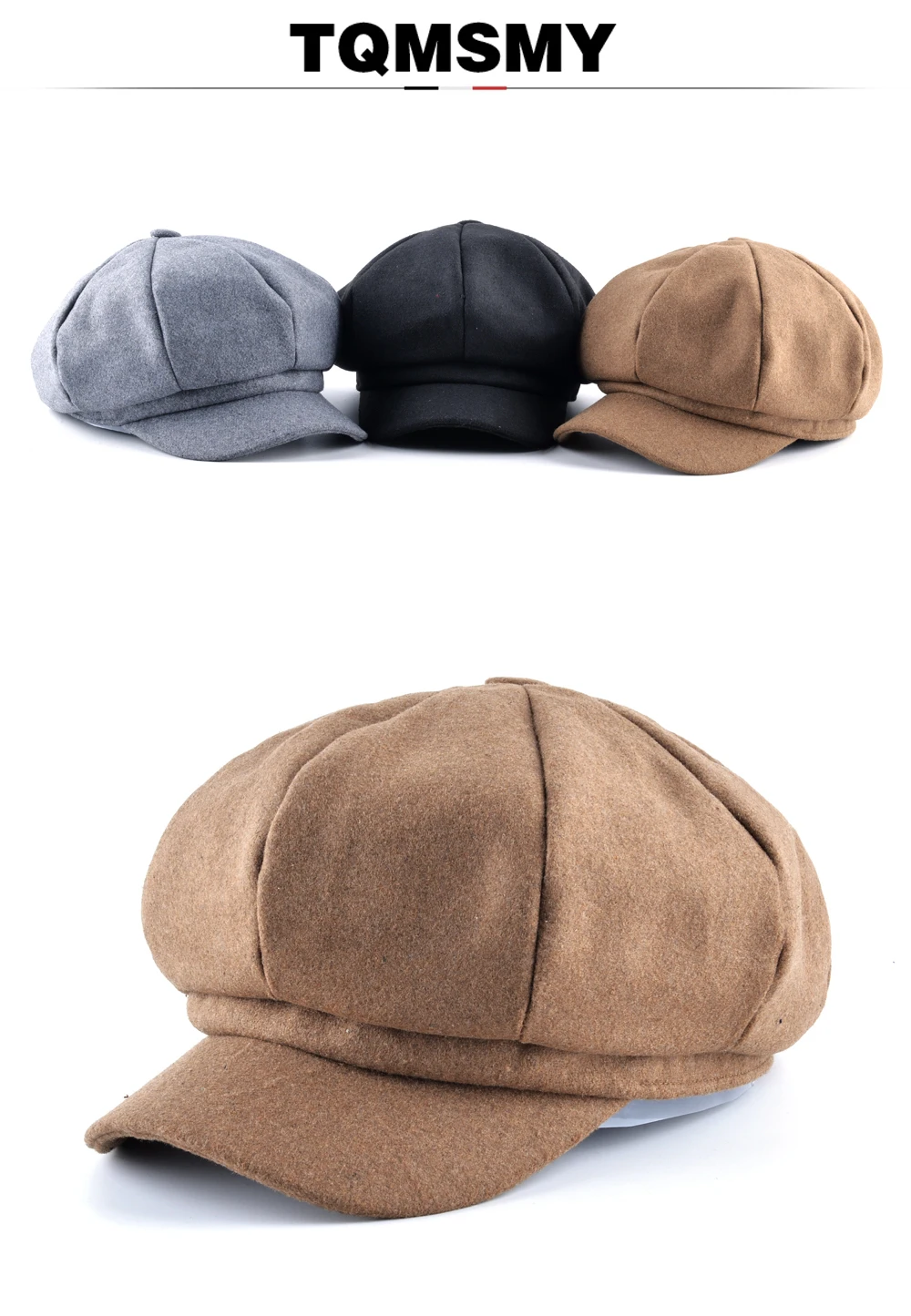 TQMSMY Осенняя Имитация Шерстяной Ткани gorras planas Мужская Newsboy однотонная бейсболка береты Женские Повседневные шапки для мужчин восьмиугольная шляпа