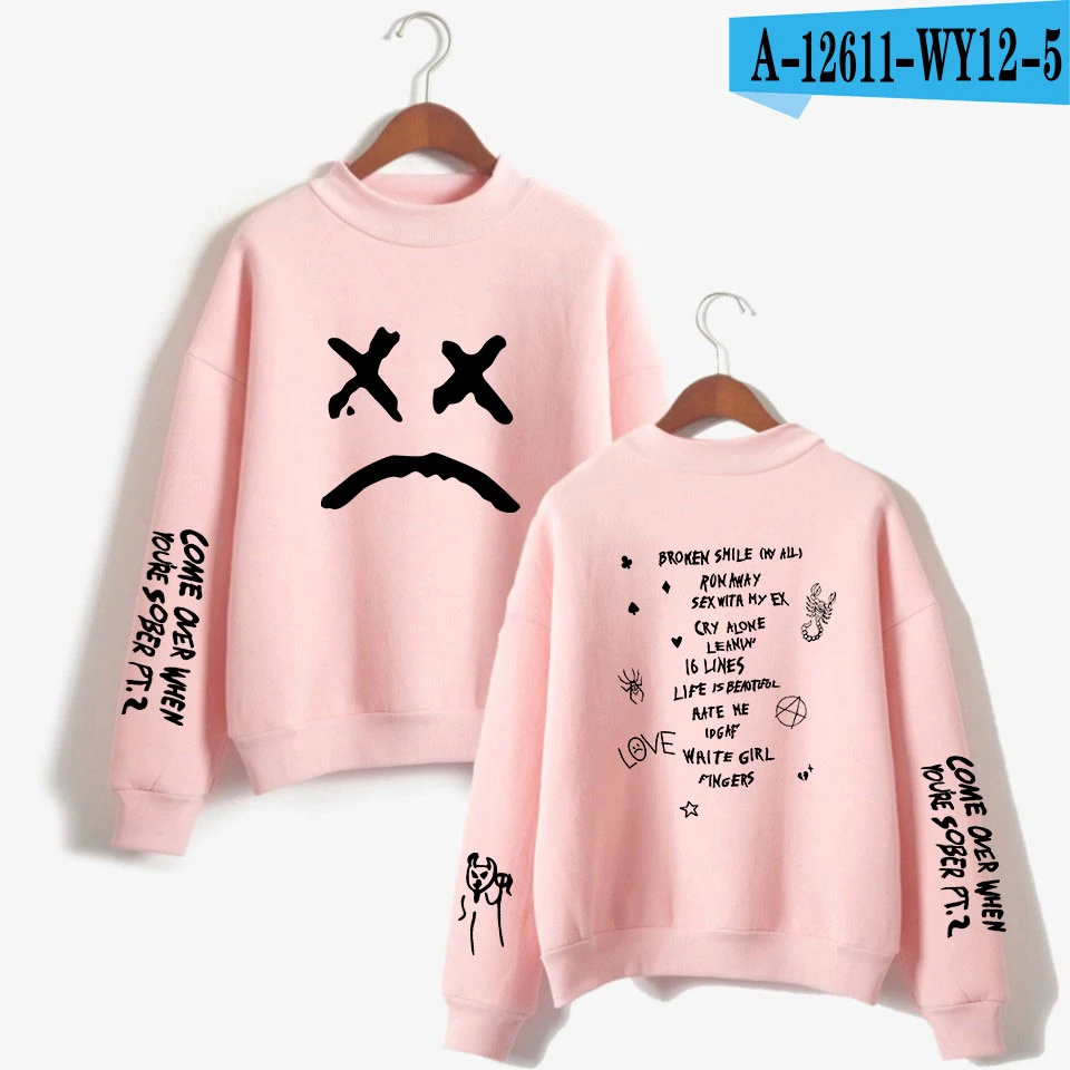 Lil Peep Толстовка с принтом Мужская и женская одежда с длинным рукавом Весна хип-хоп толстовка Корейская уличная Мужская Уличная одежда - Цвет: pink