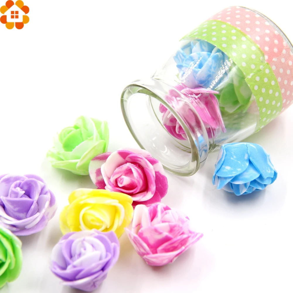 50 шт мини-розовый цветок головки пены цветы свадебное украшение автомобиля DIY
