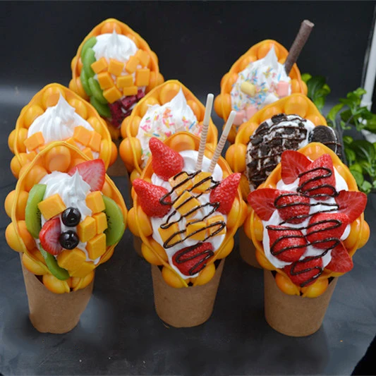 Яйцо вафельная модель имитация еды мороженое капли вафельный образец окно