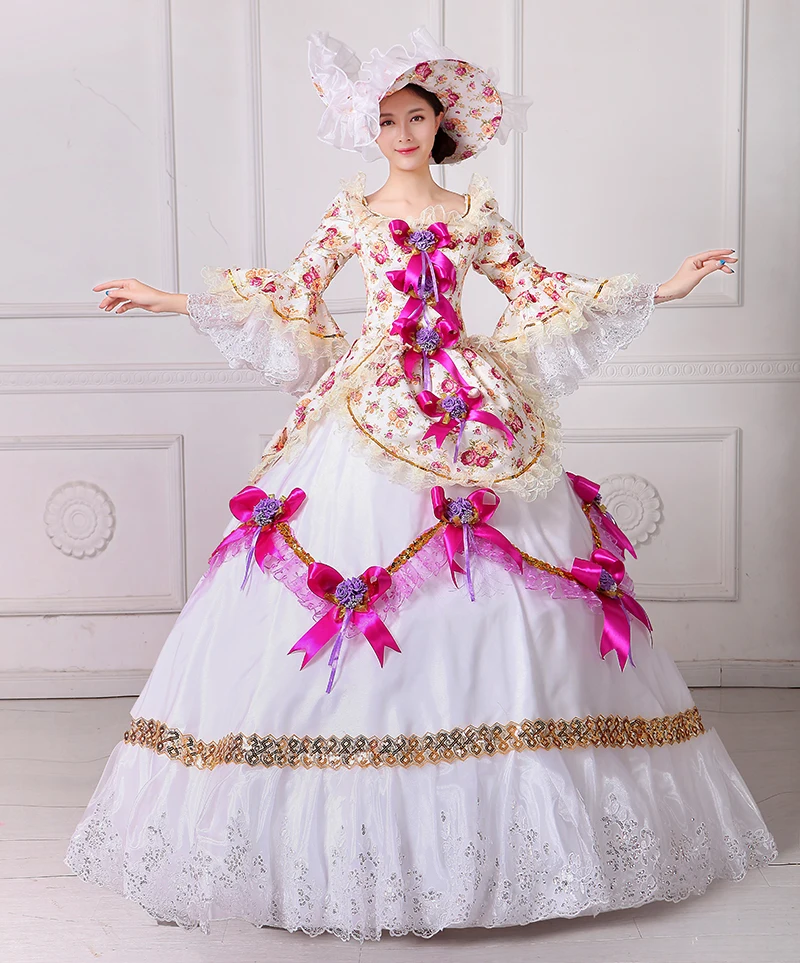 Новое Брендовое платье с цветочным рисунком Ренессанс Southern Belle Marie Antoinette 18-го века