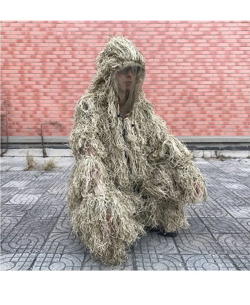3D Увядшая трава Ghillie костюм 4 шт. снайперская Военная Тактическая камуфляжная одежда охотничий костюм армейская охотничья одежда птичий костюм