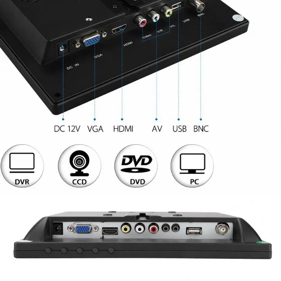 9 7 дюймовый 1024*768 IPS мягкий HD LCD ПК компьютер CCTV монитор Дисплей HDMI/VGA /BNC /AV