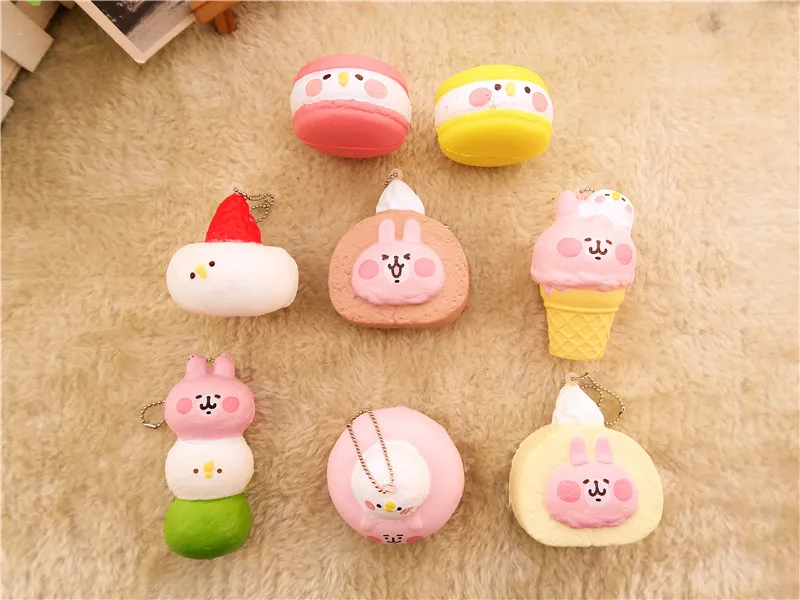 Япония милый мультфильм животных мягкое мини Кролик Торт Макарон Dango Мороженое Сладкий Шарм Кулон