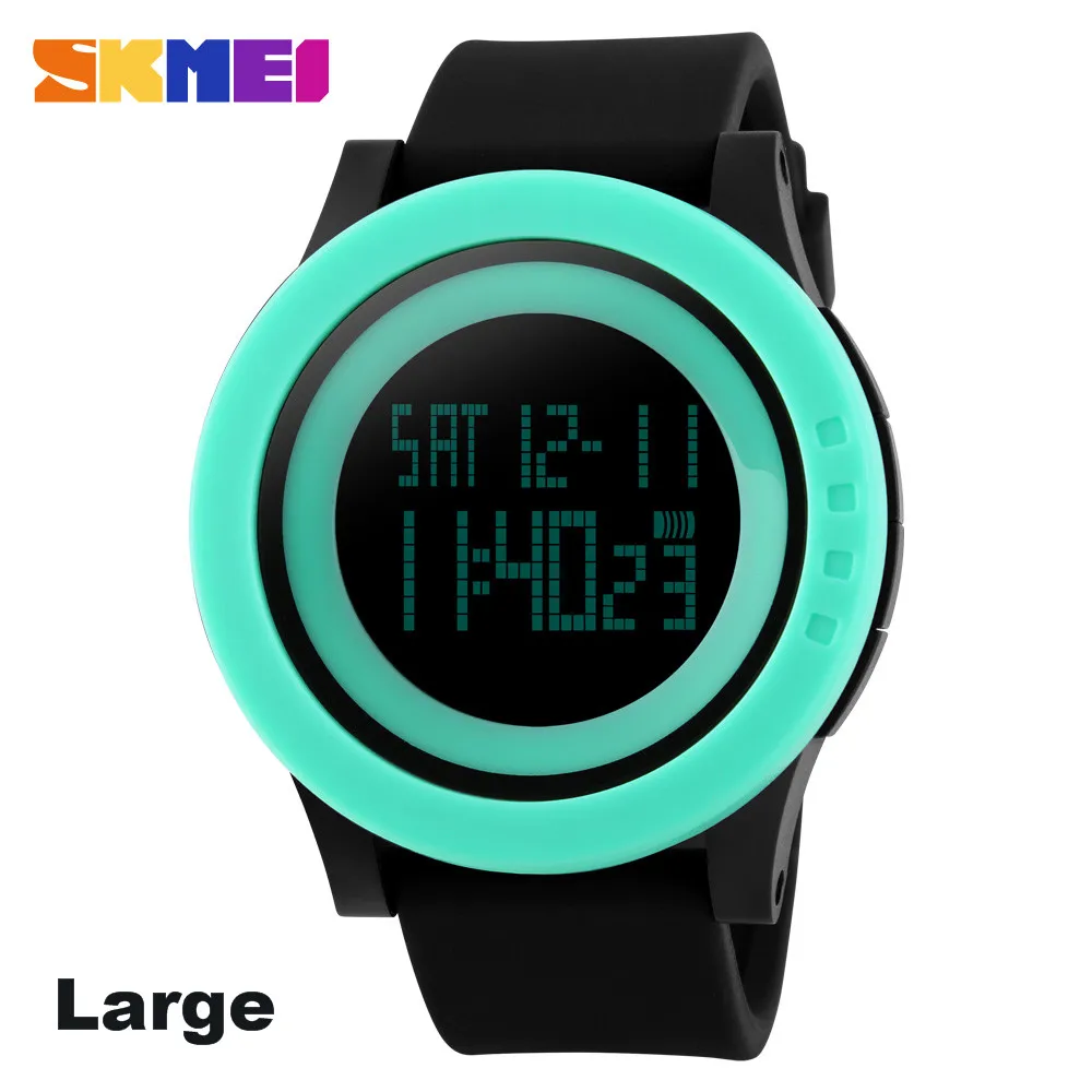 Large Black Green SKMEI мужские часы Военные Спортивные часы модные силиконовые водонепроницаемые светодиодный цифровые часы для мужчин Роскошные часы Relogio Masculino 1142 - Цвет: Large Black Green