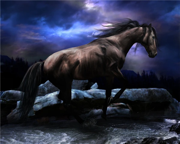 Diy diamond painting cross stitch kits resin pasted full square drill needlework Mosaic Home Decor animal dark horse | Дом и сад