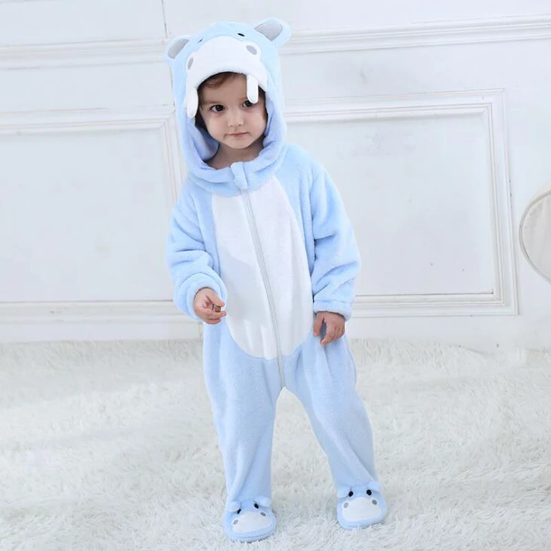 Ребенок Бегемот Kigurumi Пижама для малышей Комбинезоны новорожденных комбинезон