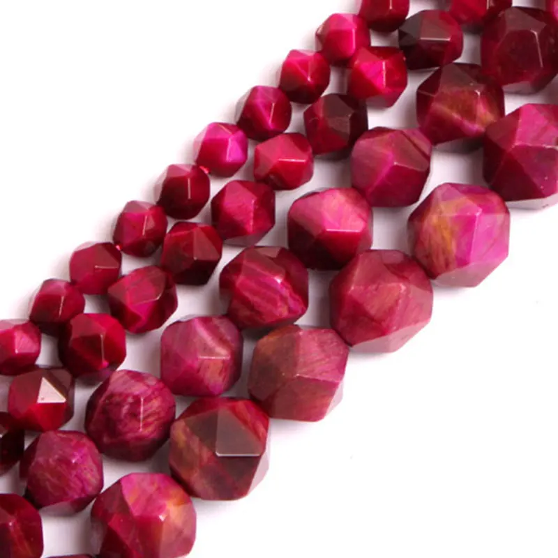 

6-12mm Natural Faceted Tiger Eye Beads 15'' Round Plum DIY Loose Stone Beads For Jewelry Making Women Beads Bracelet Necklace