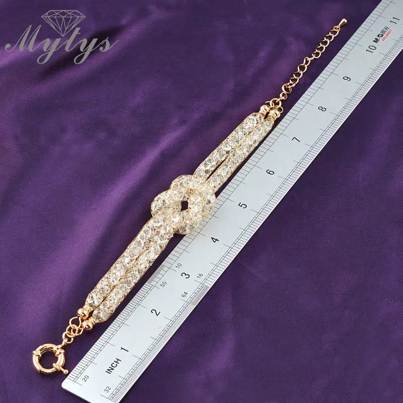 Mytys двойной цепной сетчатый браслет белого золота и GP проволочной сетки 2 слоя