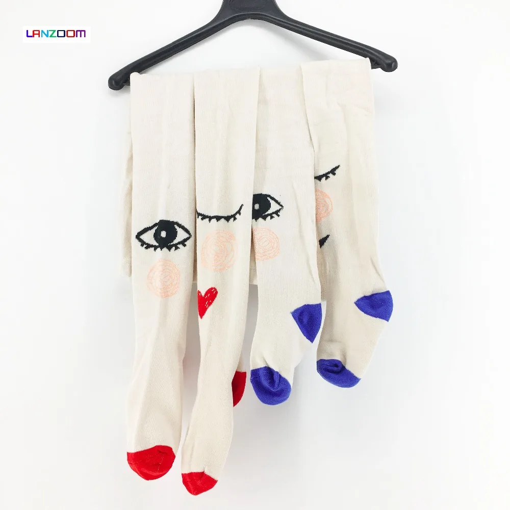 Calcetines Altos Para Ninas Детские колготки для девочек на осень и весну 100% из хлопка с