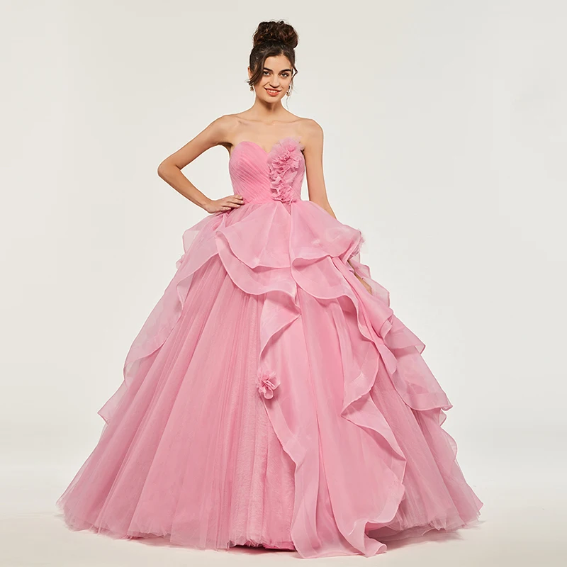 Бальное платье без бретелек Tanpell платья для quinceanera рукавов с аппликацией до пола