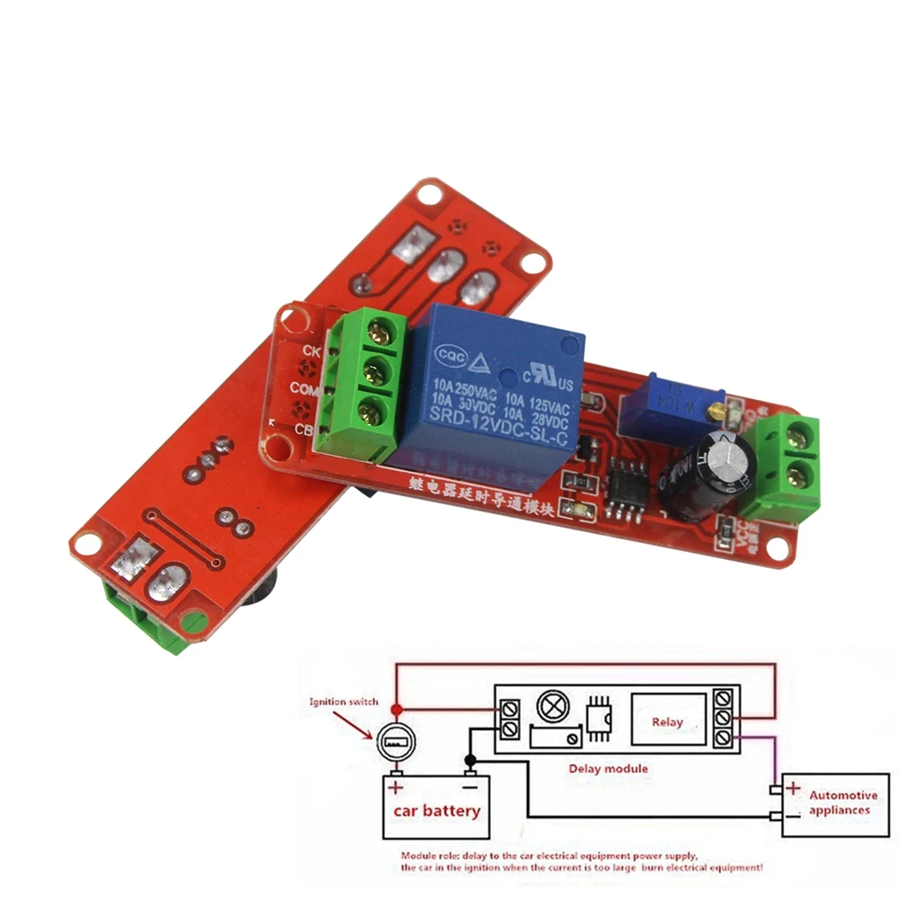 NE555 0 ~ 10S регулируемый модуль DC 12V реле задержки щит таймер переключатель|Реле| |