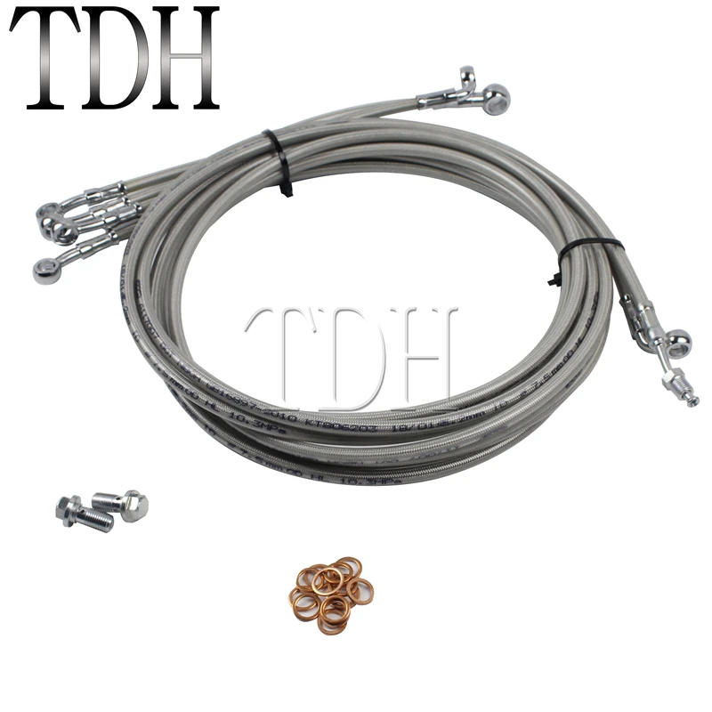 Мотоцикл из нержавеющей стали 10-1" Руль APE Cable Brake Line Kit для ABS моделей Harley 14-17 Touring