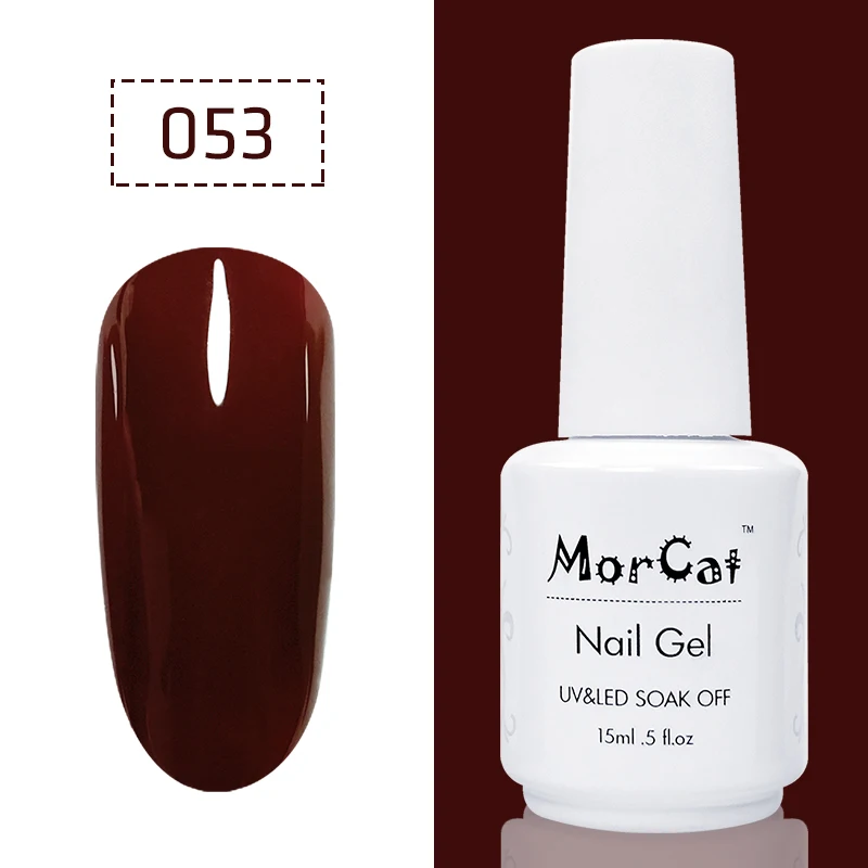 Гель лак для ногтей MorCat винно красного цвета удаляемый замачиванием УФ дизайна